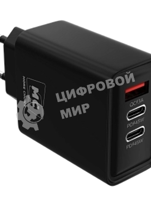 Сетевое зарядное устройство MORE CHOICE NC90 1USB+2Type-C 3.0A PD 45W, черный