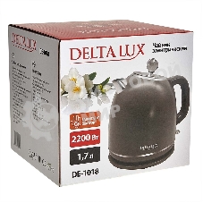 Чайник электрический Delta LUX DE-1018 (1,7 л. металл/пластик) серый
