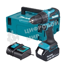 Дрель-шуруповерт Makita DHP490F005, 18 В, 3 Ач, 50 Нм, бесщеточный, ударный
