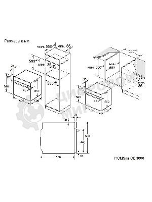 Духовой шкаф электрический HOMSair OEH606BK черный