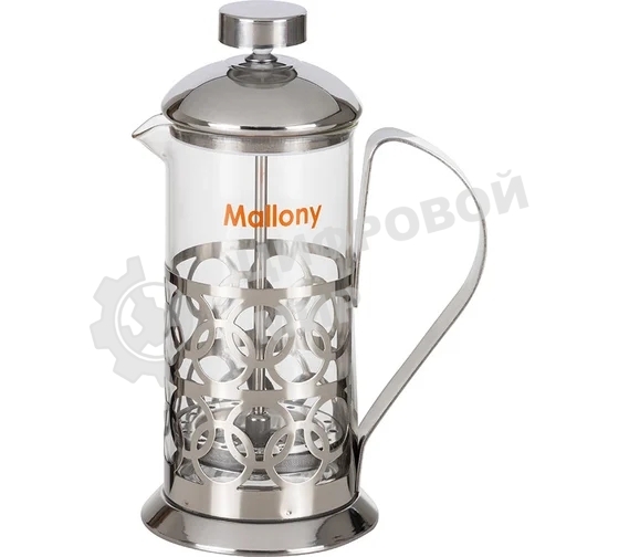 Френч-пресс MALLONY OLIMPIA, 350 мл из жаропрочного стекла, в корп из нерж ст, T046-350ML (950100)