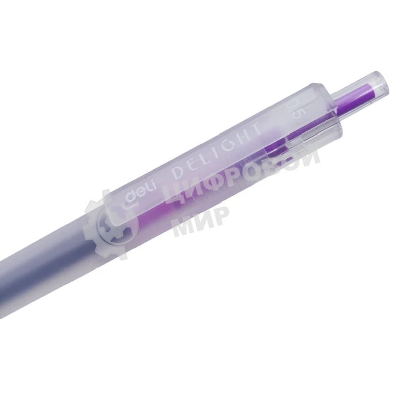 Ручка гелевая Deli Delight EG118-PR прозрачный, фиолетовые чернила, линия 0.5мм