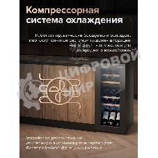 Винный шкаф Libhof GMD-15 черный, 50 л, 2 отсека, 15 бут., класс A
