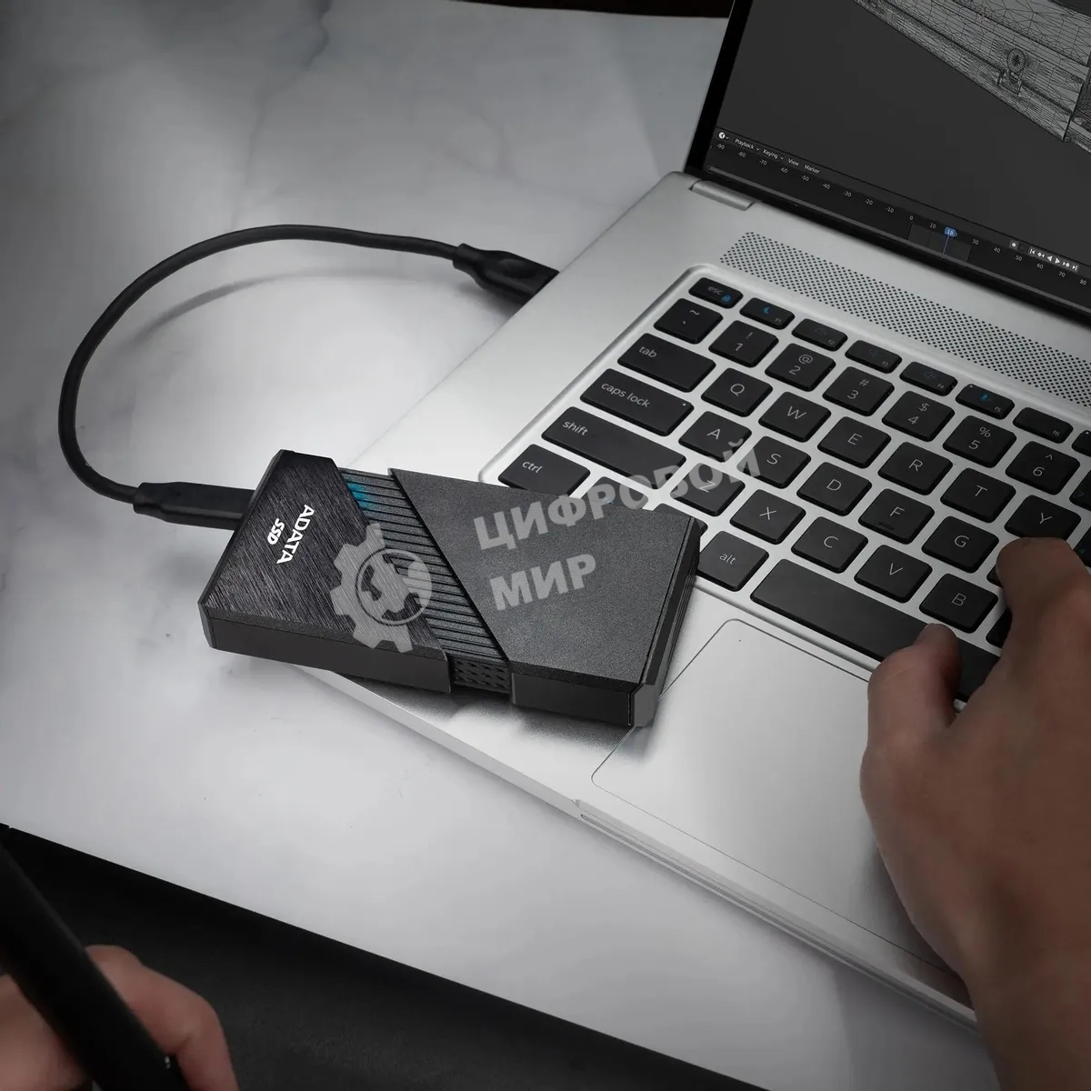 Внешний SSD ADATA SE920, 4TB, USB 4 Type-C, R/W 3800/3700, черный