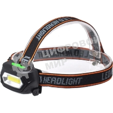 Фонарь налобный Gauss GFL409 черный 5Вт лам.:светодиодный встроенный аккумулятор