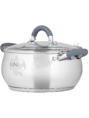 Кастрюля Lara LR02-482 BELL 20x11,5 см, 3,5 л, нержавеющая сталь 316L (хром/никель/молибден), с крышкой