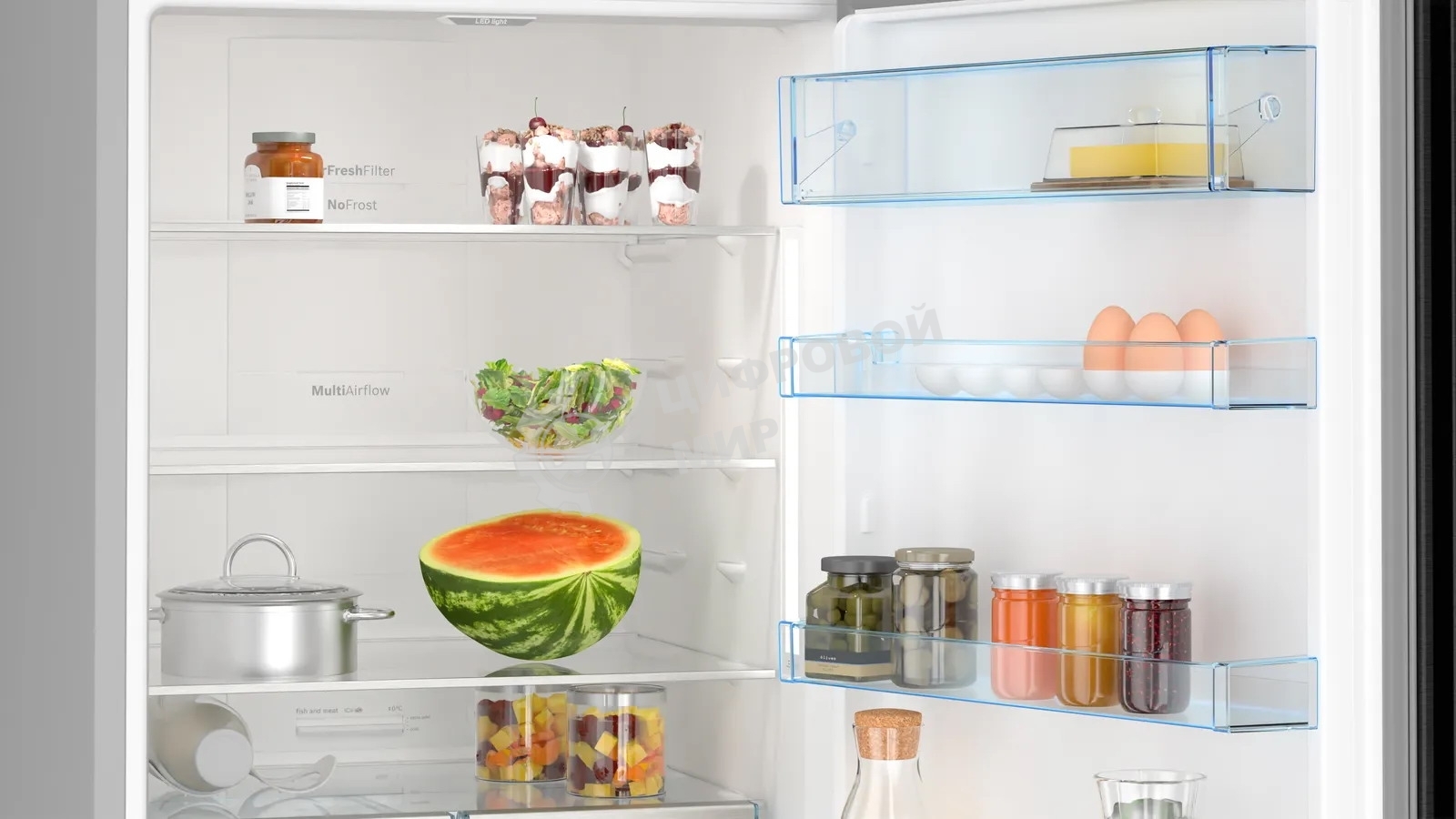 Холодильник Bosch KGN56CX30U нержавеющая сталь двухкамерный 400/105л морозилка снизу, No Frost