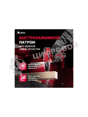 Дрель-шуруповерт аккумуляторная MTX MCDL-12-02P, Аккумуляторная, 12В, 2 АКБ, Кейс