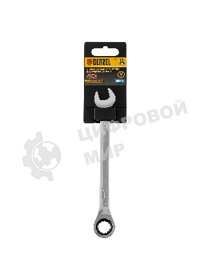 Ключ комбинированный Denzel, с трещеткой, 12 мм