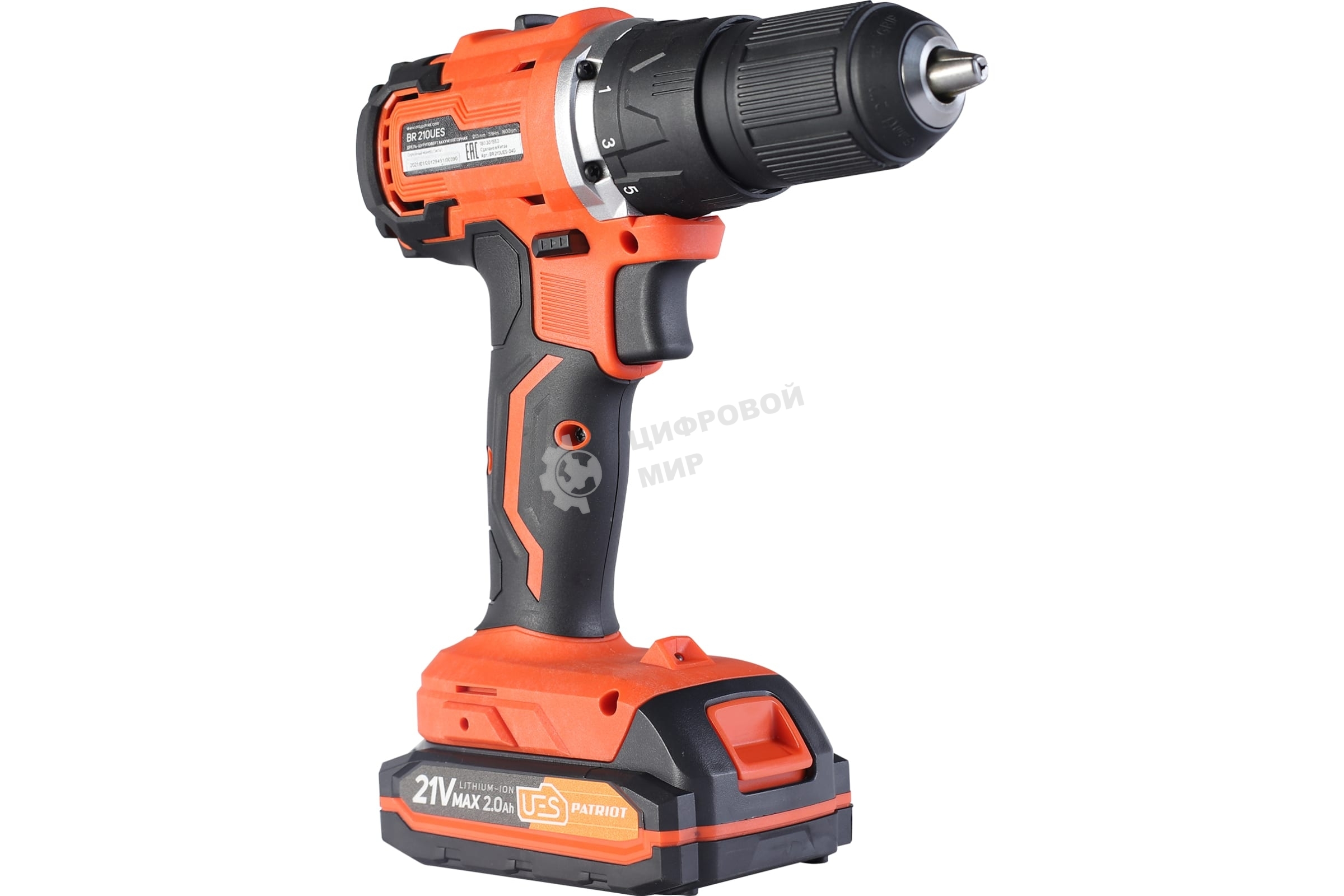 Дрель-шуруповерт Patriot BR 210Li, Аккумуляторная, 21В, 2 АКБ, Кейс