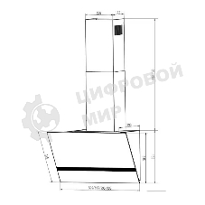 Вытяжка наклонная Elikor Rise BK 60 черный, 60 см, 750 куб. м/ч, 56 дБ