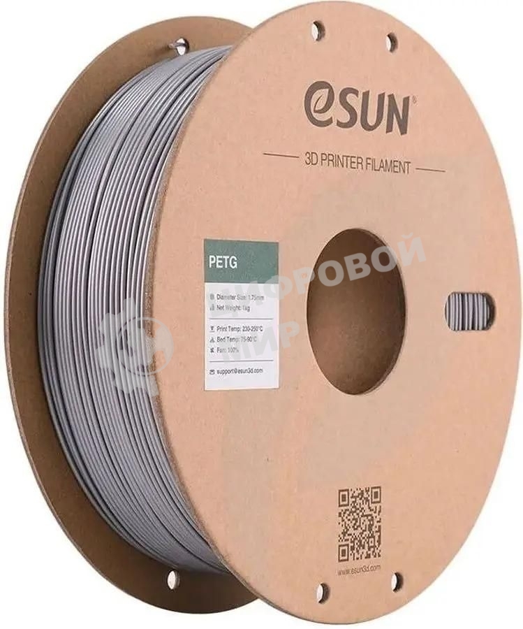 Пластик для принтера 3D Esun PETG175SS1 PETG d1.75мм 1кг 1цв. серебристый