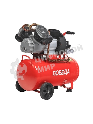 Компрессор поршневой масляный Победа КМ 50-400, 400 л/мин, 8 бар, 2200 Вт, 50 л, быстросъемный 1/4