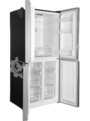 Холодильник Kraft TNC-NF702ICB черное стекло трехкамерный 302/149л морозилка сбоку, No Frost, Side by Side