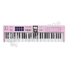 Клавиатура MIDI 231535 Arturia KeyLab Essential 61 mk3 Rose Quartz 61 клавиша, LCD дисплей, 9 энкодеров, 8 пэдов, 9 фейдеров, 12 кнопок управления, колеса высоты тона и модуляции, 1/4