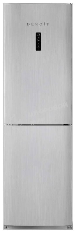 Холодильник BENOIT-344E серебристый металлопласт, с системой онлайн мониторинга двухкамерный 213/90л морозилка снизу, No Frost