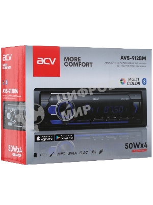 Автомагнитола ACV AVS-912BM, 1 DIN, Bluetooth, USB Type-A, AUX