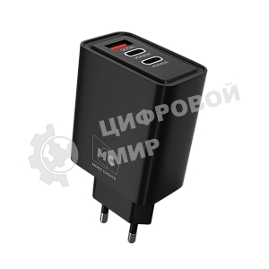 Сетевое зарядное устройство MORE CHOICE NC90 1USB+2Type-C 3.0A PD 45W, черный