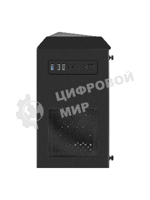Компьютерный корпус Minitower ExeGate Mistery R2-NPX400 (mATX, БП 400NPX с вент. 12 см, 2*USB+1*USB 3.0, аудио, черный, 1 вент. 12см с RGb подсветкой и полоса на передней панели, боковая панель - закаленное стекло)