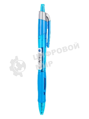 Ручка гелевая автоматическая Deli Arris EG08-BL прозрачный/голубой, d=0.5мм, синие чернила, резиновая манжета