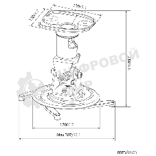 Кронштейн для проектора Cactus CS-VM-PR01-AL серебристый макс.10кг настенный и потолочный поворот и наклон