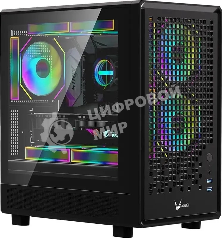 Компьютерный корпус Aerocool/Formula Air Mesh G2 черный без БП mATX 3x120мм 2xUSB 3.0 audio