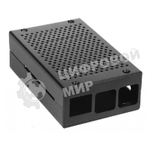 Корпус перфорированный Qumo, Aluminum Case, Raspberry Pi 4B, черный(RS026)