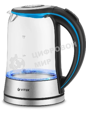 Чайник электрический Vitek VT-7028 1.7 л, 2200 Вт, прозрачный корпус: стекло