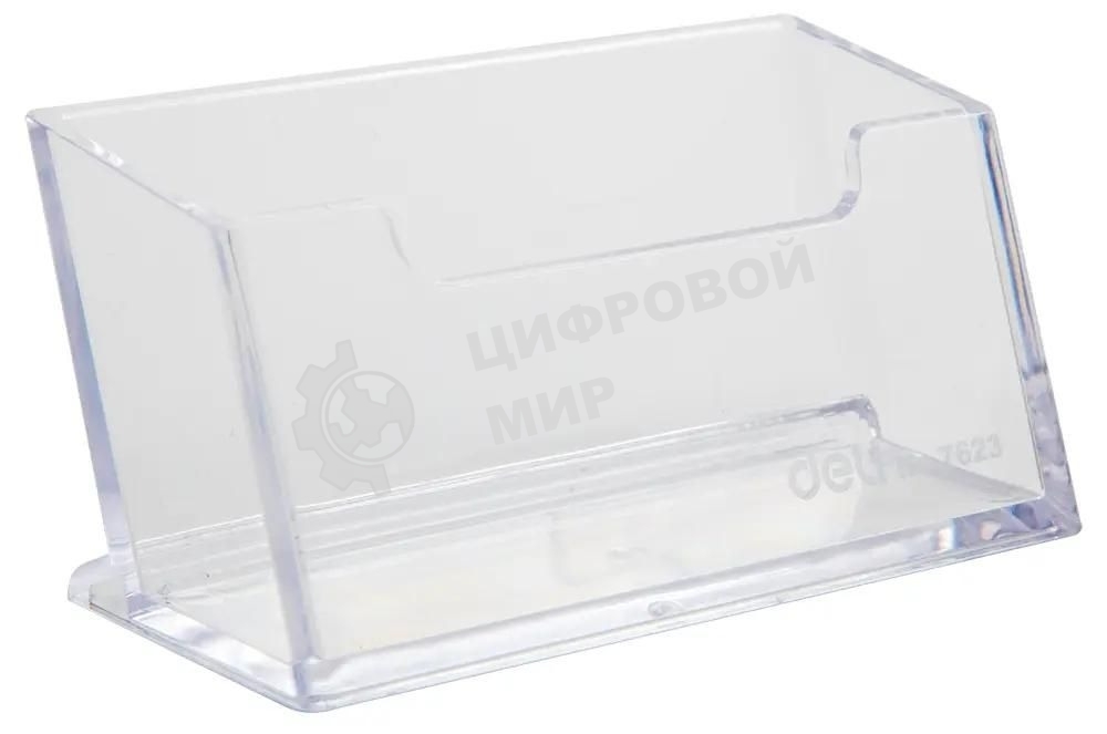 Подставка Deli E7623 для визиток 100х38х82мм, прозрачный