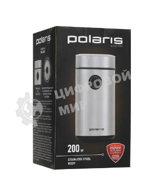 Кофемолка Polaris PCG-2016 200вт, 50гр. нержавеющая сталь