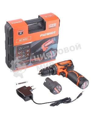 Дрель-шуруповерт Patriot BR 369Li, 12 В, 2 Ач, 35 Нм, бесщеточный