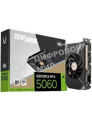 Видеокарта Zotac RTX 5060 SOLO 8Gb GDDR7 128bit 3xDP HDMI 1FAN LITE PACK