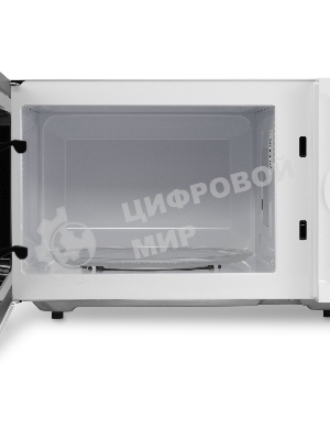 Микроволновая печь Hyundai HYM-D3007 белый/черный, 23 л, 800 Вт, переключатели - кнопки, электронный поворотный механизм