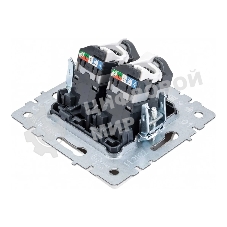 Розетка компьютерная двойная IEK BRITE РК10-2-БрБ RJ45 кат.5E белый