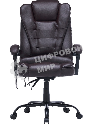 Кресло Cactus CS-CHR-OC03M-BR темно-коричневый, экокожа, подголовник