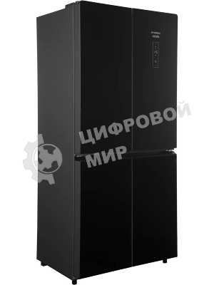 Холодильник Hyundai CM45083F черный трехкамерный 289/144л морозилка снизу, No Frost, Side by Side