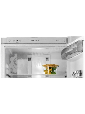 Холодильник BENOIT-344E серебристый металлопласт, с системой онлайн мониторинга двухкамерный 213/90л морозилка снизу, No Frost