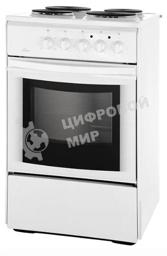 Плита электрическая Flama AE 1406 W белый, конфорок 4 электрических, духовка 50 л, 50 см x 85 см x 60 см