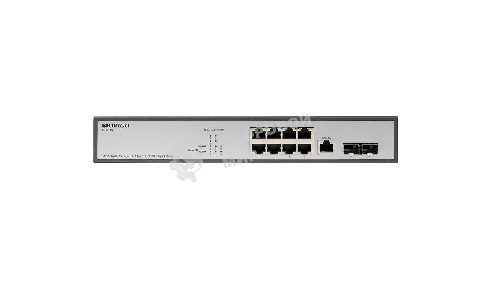 Коммутатор Managed L2 Switch 8x1000Base-T, 2x1000Base-X SFP, RJ45 Console, 19