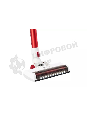 Пылесос вертикальный Harper HVC-VR01 белый/красный, питание от аккумулятора, 75 Вт, уборка сухая, пылесборник 0.8 л