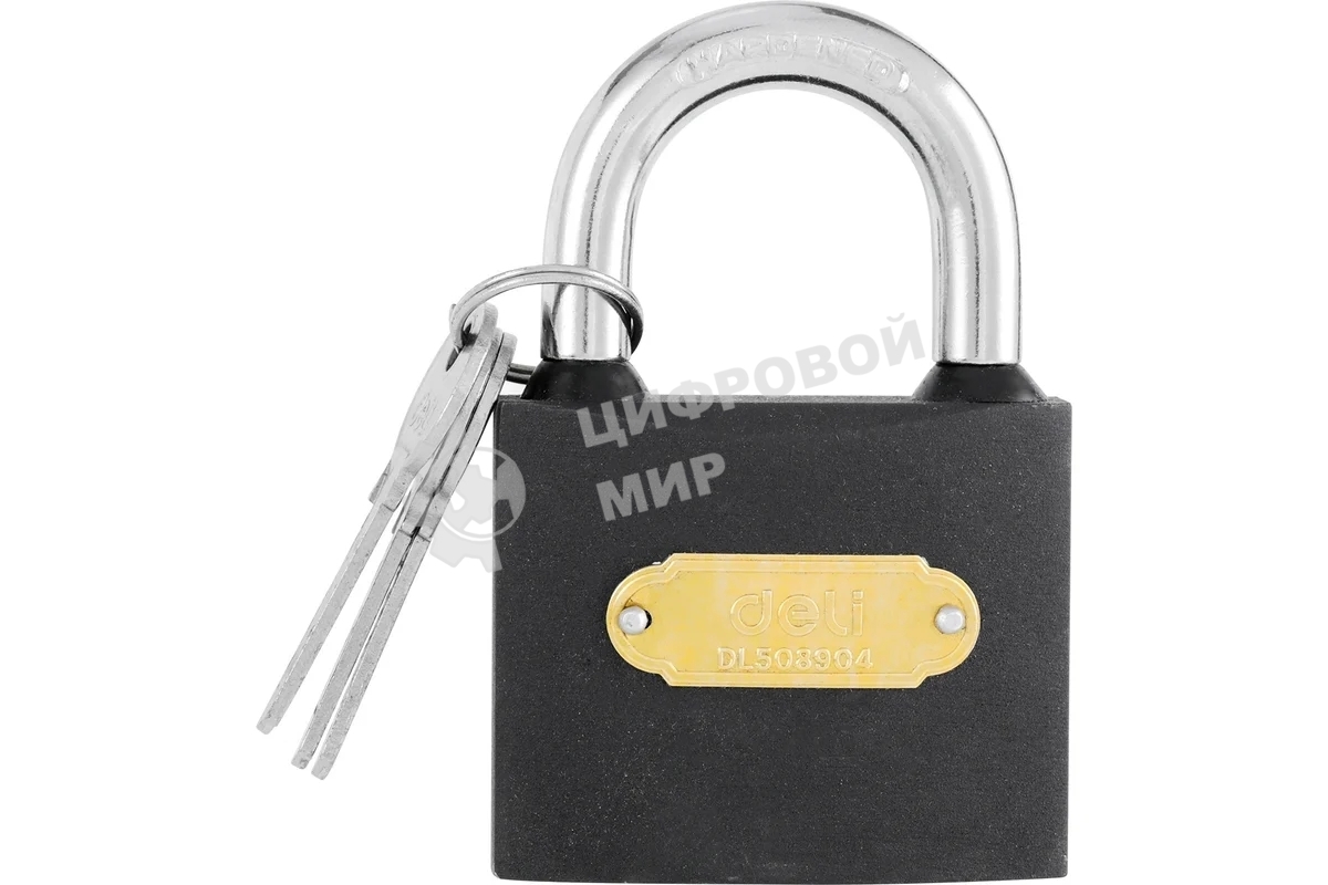 Замок навесной Deli DL508904 стальной, 63мм