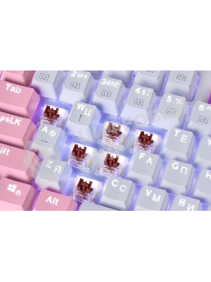 Клавиатура Defender REDRAGON HADES проводная USB бело-розовая