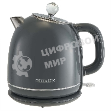 Чайник электрический Delta LUX DE-1018 (1,7 л. металл/пластик) серый