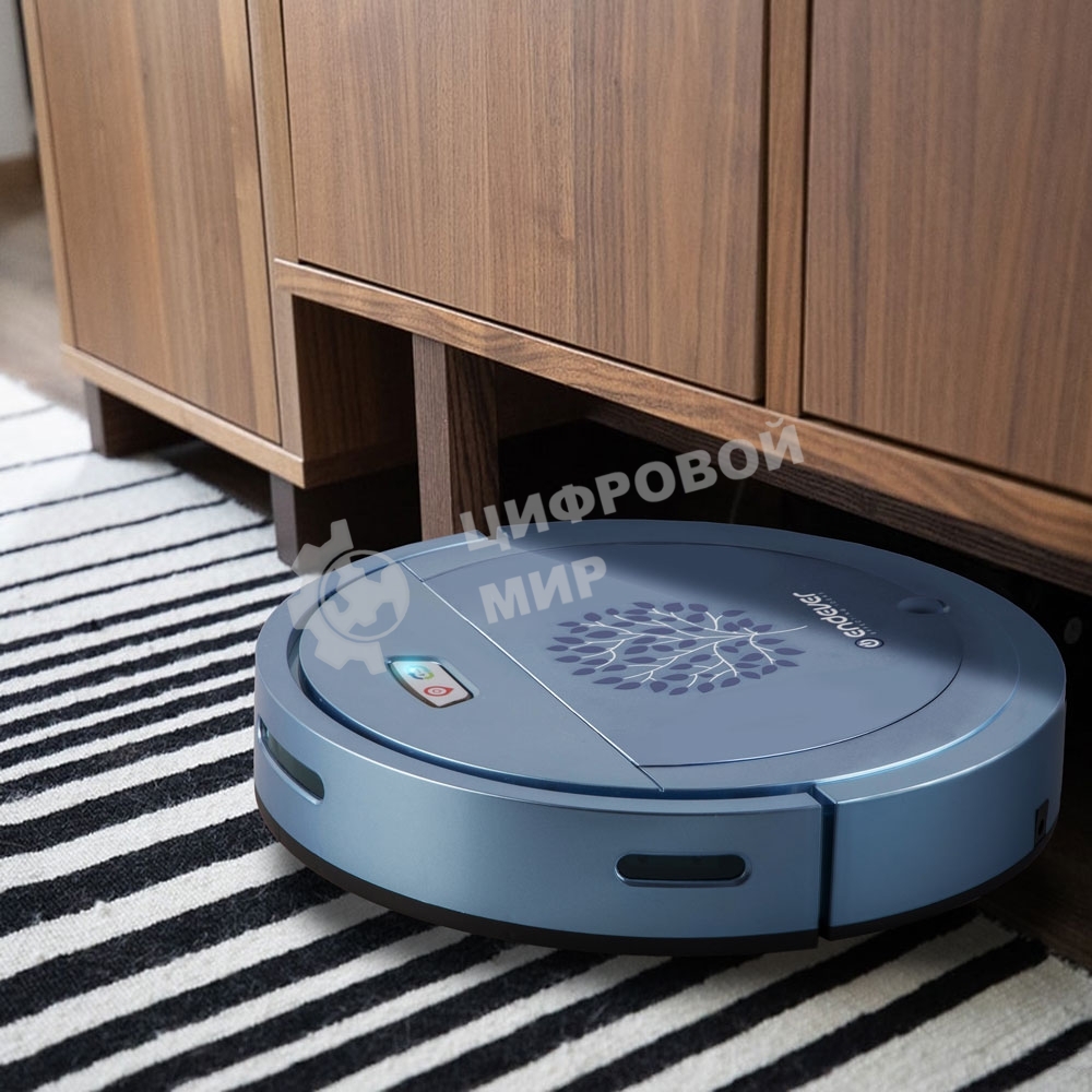 Робот-пылесос Endever Spectre-88 голубой, 1500 мА/ч Li-ion, уборка сухая/влажная, пылесборник контейнер 0.4 л