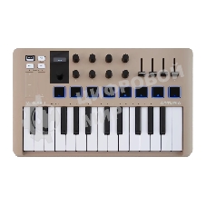 Клавиатура MIDI 231508 Arturia MiniLAB 3 Champagne 25 клавиш, 8 энкодеров, 8 RGb пэдов, 8 фейдеров, дисплей, сенсорные регуляторы Pitch/Modulation, MIDI-выход, 1/4