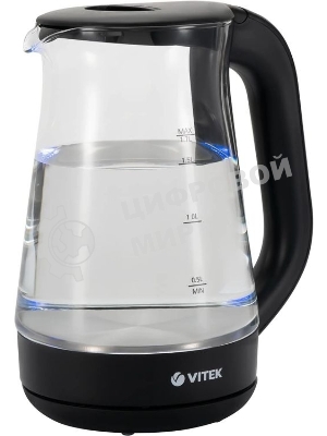 Чайник электрический Vitek VT-8803 1.7 л, 2200 Вт, черный корпус: стекло