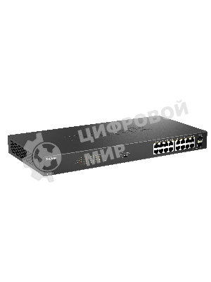 Коммутатор D-Link DGS-1018P/B1A, 16×1 Гбит/с + 2×1 Гбит/с SFP, неуправляемый
