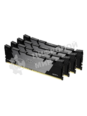 Оперативная память Kingston Fury Renegade, DDR4, 128GB (4x32GB), 3200MHz, CL16, DIMM, радиатор, черный