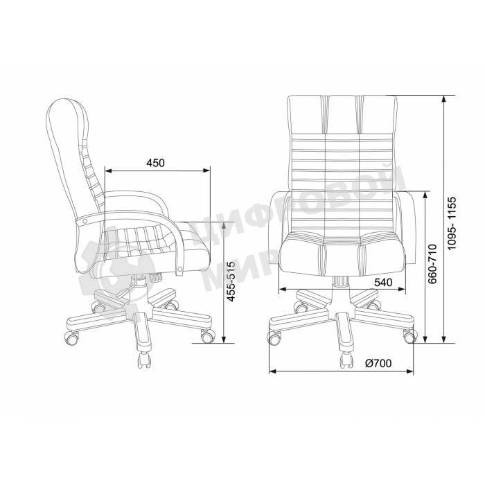 Кресло руководителя Бюрократ KB-10WALNUT/B/LEATH черный, кожа, крестовина дерево