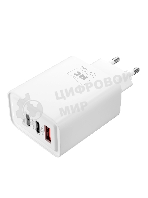 Сетевое зарядное устройство MORE CHOICE NC90 1USB+2Type-C 3.0A PD 45W, белый